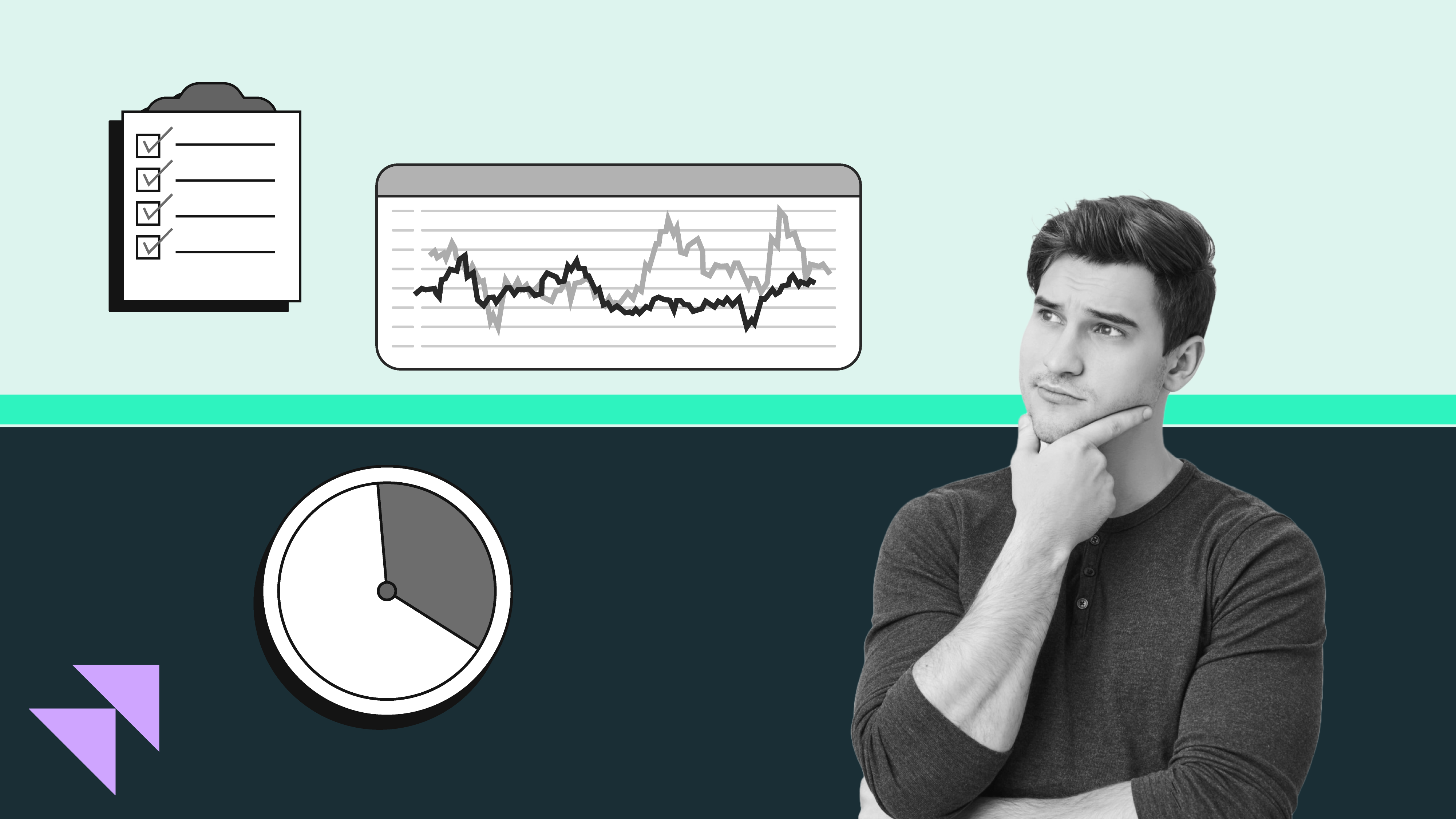 A man considers various graphs and lists illustrating what goes into a print on demand business or side hustle